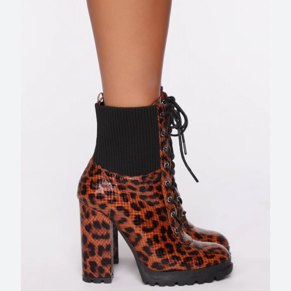 Catty but always classy leopard boots in size 8.5